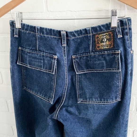 Vintage Women’s Denim Jeans Bebop Second Generation Dark Wash Sherpa Pocket Sz 7 - Picture 9 of 16
